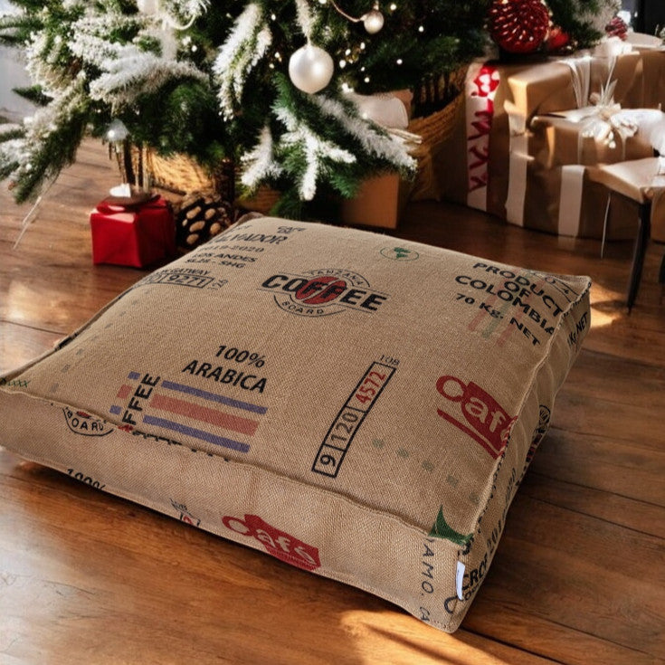 Coffee Jute Floor Cushion