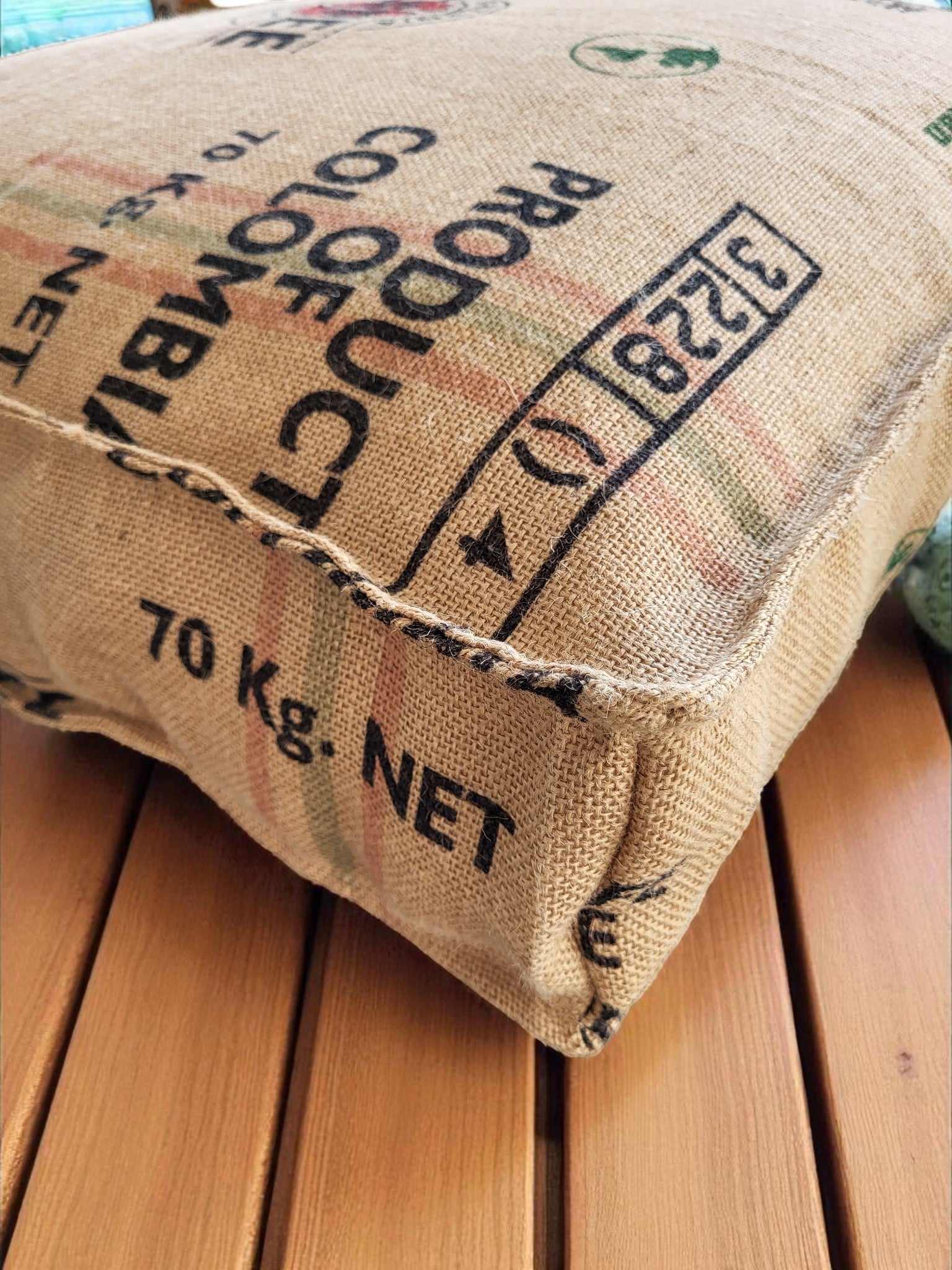 Coffee Jute Floor Cushion