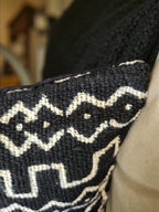 Mud-cloth Cushion Cover - Sahara lines - Black and White