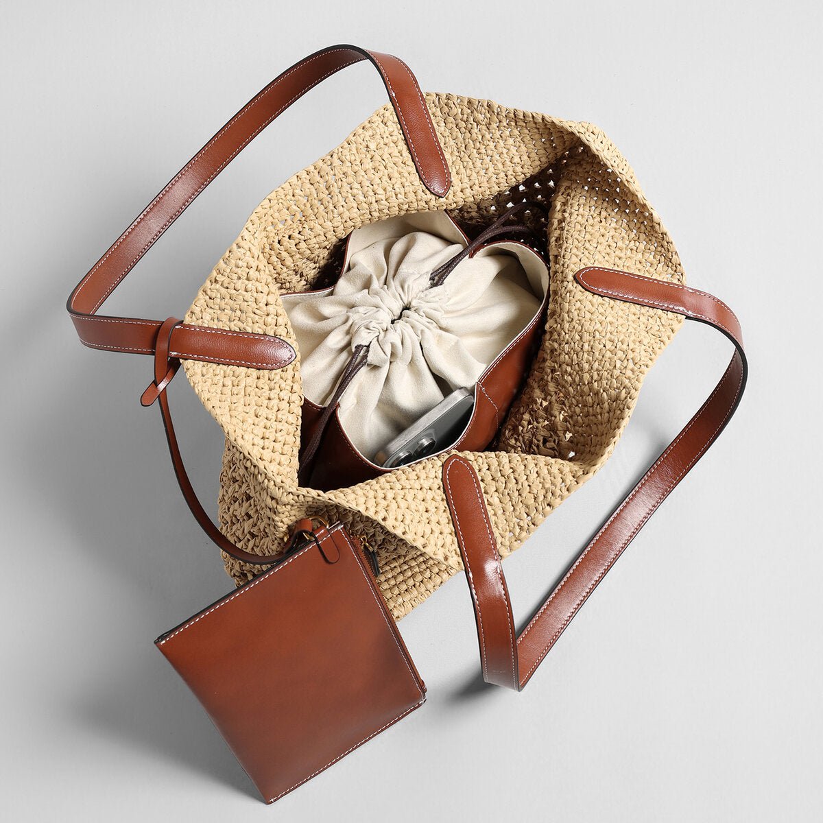 Handwoven Raffia Crochet Tote Bag