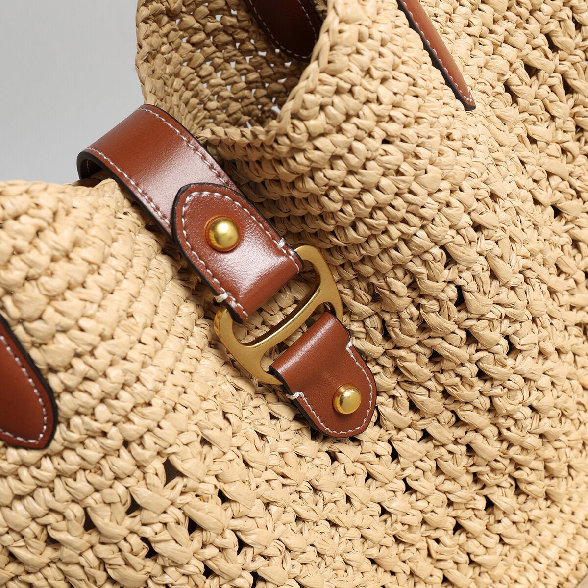 Handwoven Raffia Crochet Tote Bag