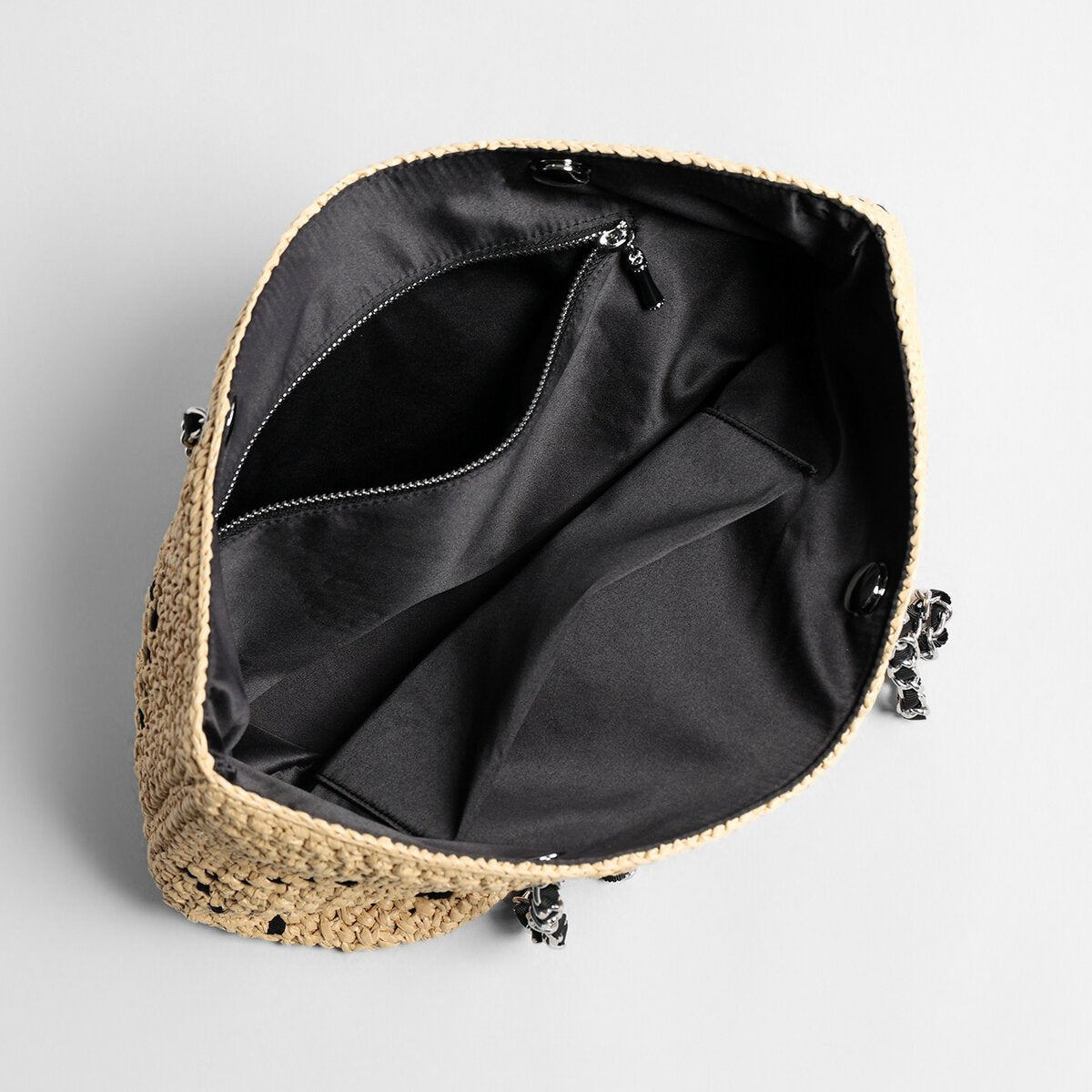 Diamond Weave Straw Tote