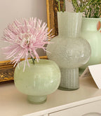 Green Round Glass Vase