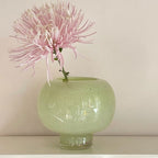 Green Round Glass Vase