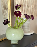 Green Round Glass Vase