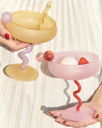 Jelly Bean Wine Glass Set - Whimsical Eclectic Dopamine Cocktail Coupe-0