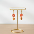 Oranges and Pearl Earrings