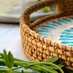 Ripple – Rattan & Mother of Pearl Serving Tray - Multiple Sizes