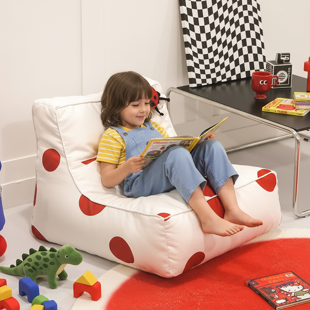 Polka Dot Lady Bug Bean Bag Chair
