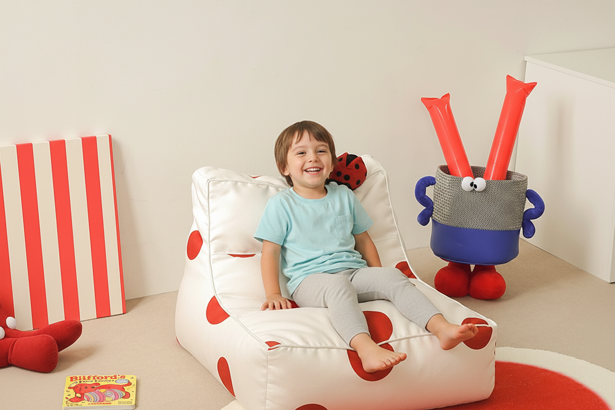 Polka Dot Lady Bug Bean Bag Chair