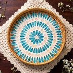 Ripple – Rattan & Mother of Pearl Serving Tray - Multiple Sizes