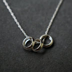 Triple unity sterling silver necklace-1