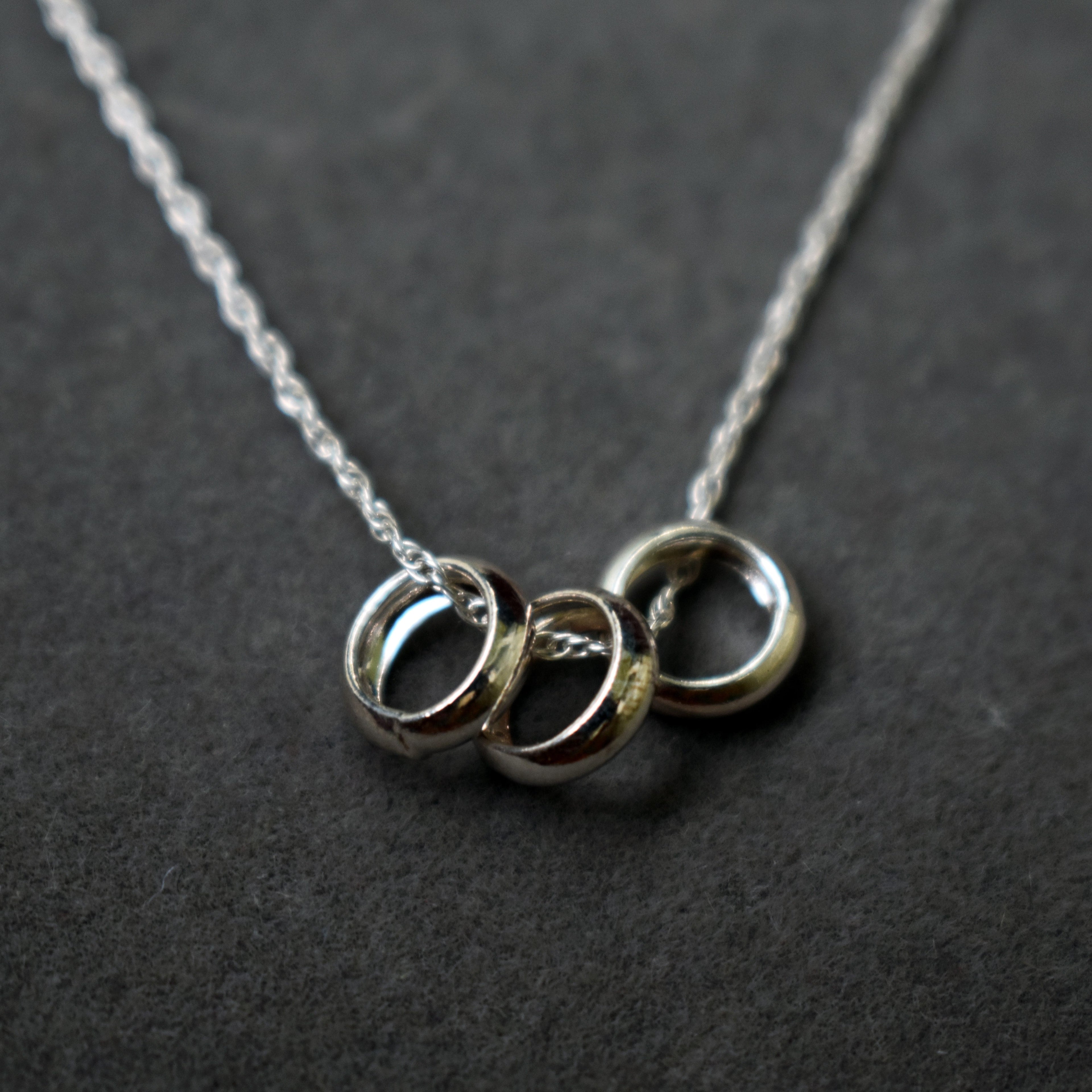 Triple unity sterling silver necklace-1