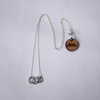 Triple unity sterling silver necklace-2