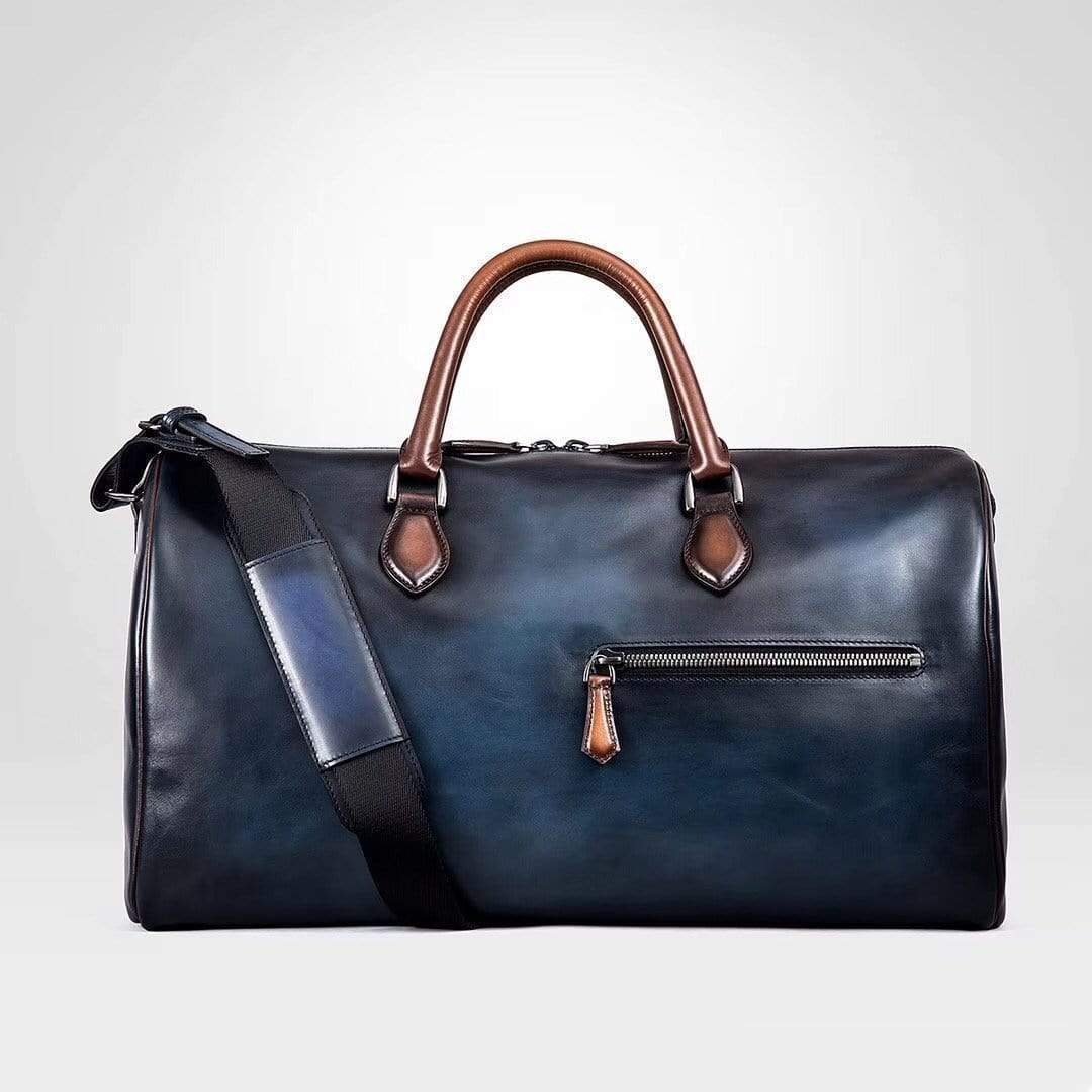 Vintage Leather Large Boston Duffle Bag, Leather Overnight Bag, Gym Bags,-1